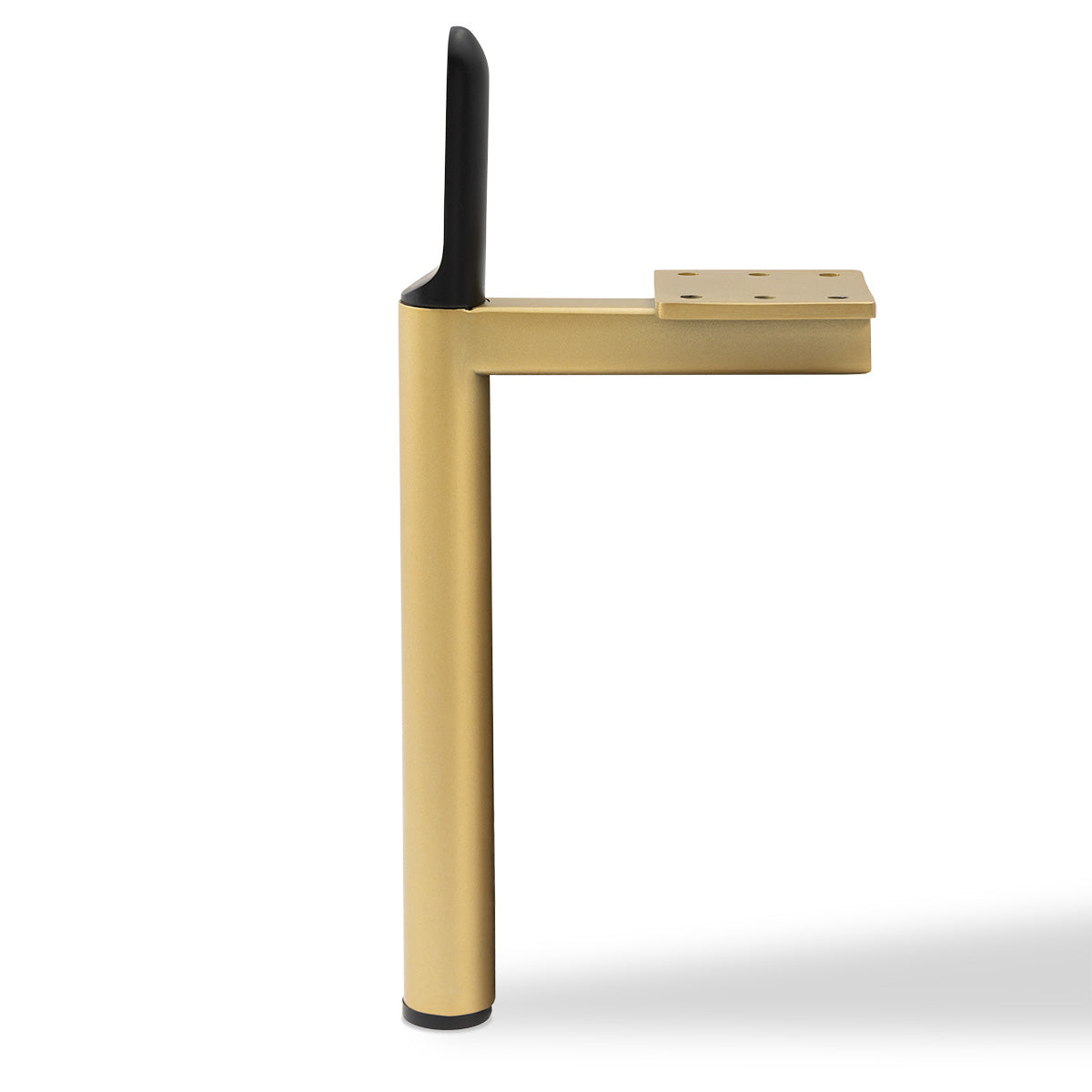 8&quot; Matte Black and Brushed Brass Round Post Legs (Set of 4)