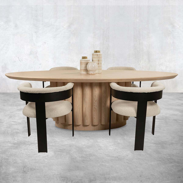 Eden Rock Oval Dining Table in White Washed Oak - ModShop
