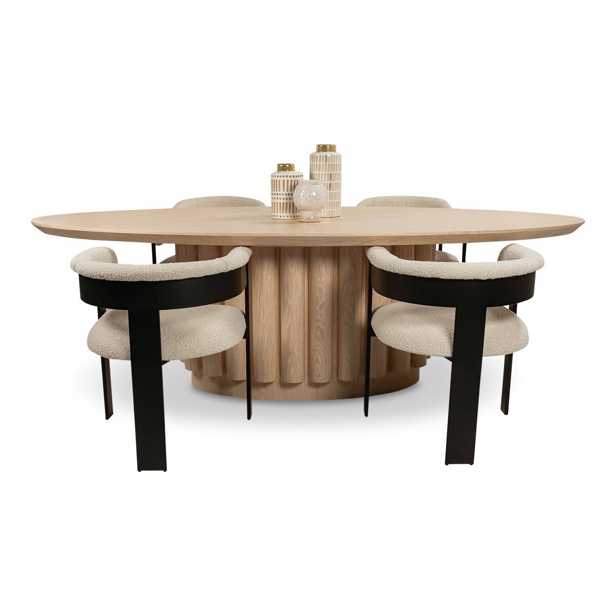 Eden Rock Oval Dining Table in White Washed Oak