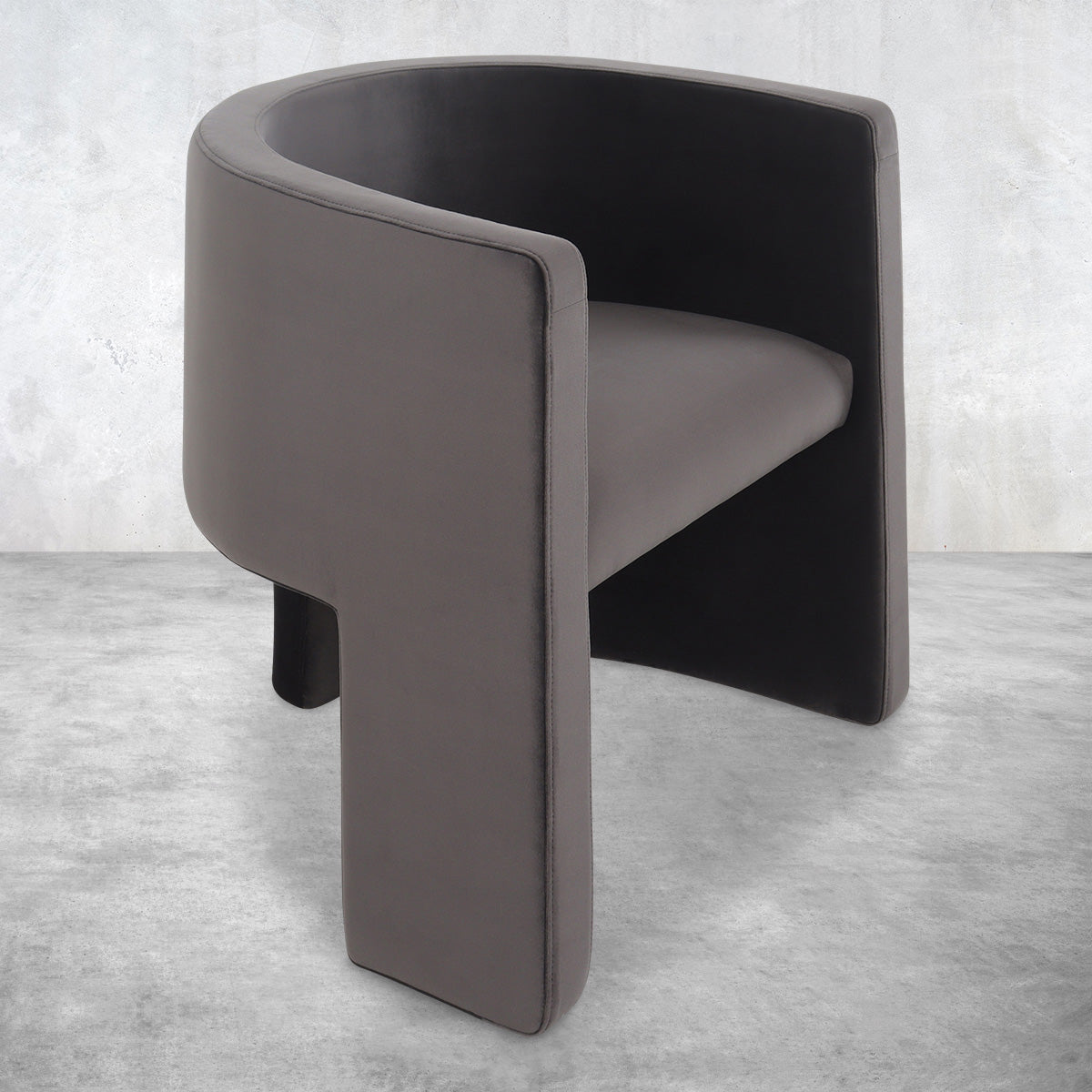 Martinique Chair in Dark Grey Velvet