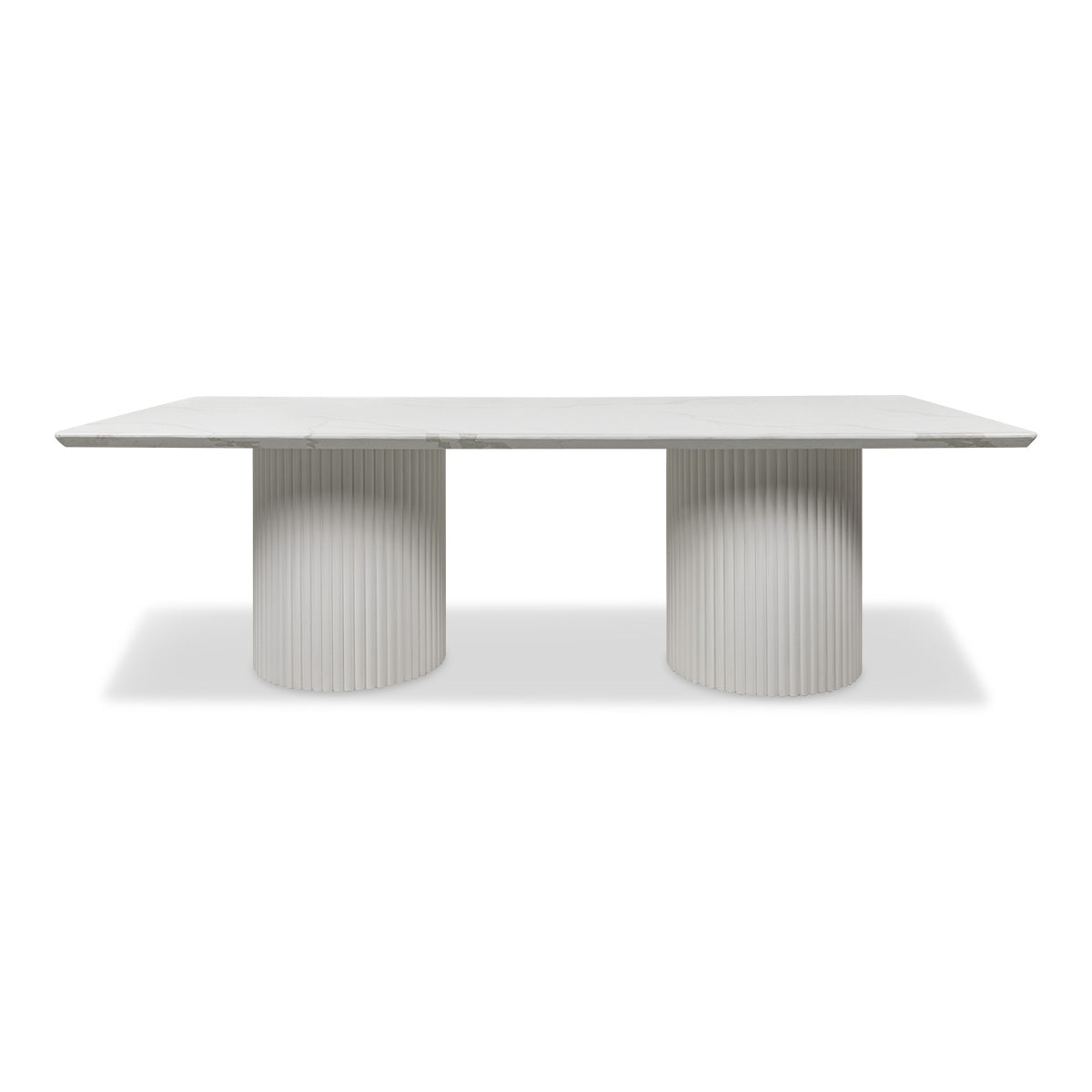 Ubud Double Pedestal Dining Table with Calacatta Quartz