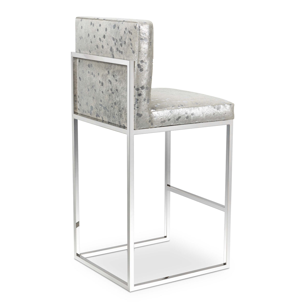 007 Bar Stool in Chrome Speckled Cowhide