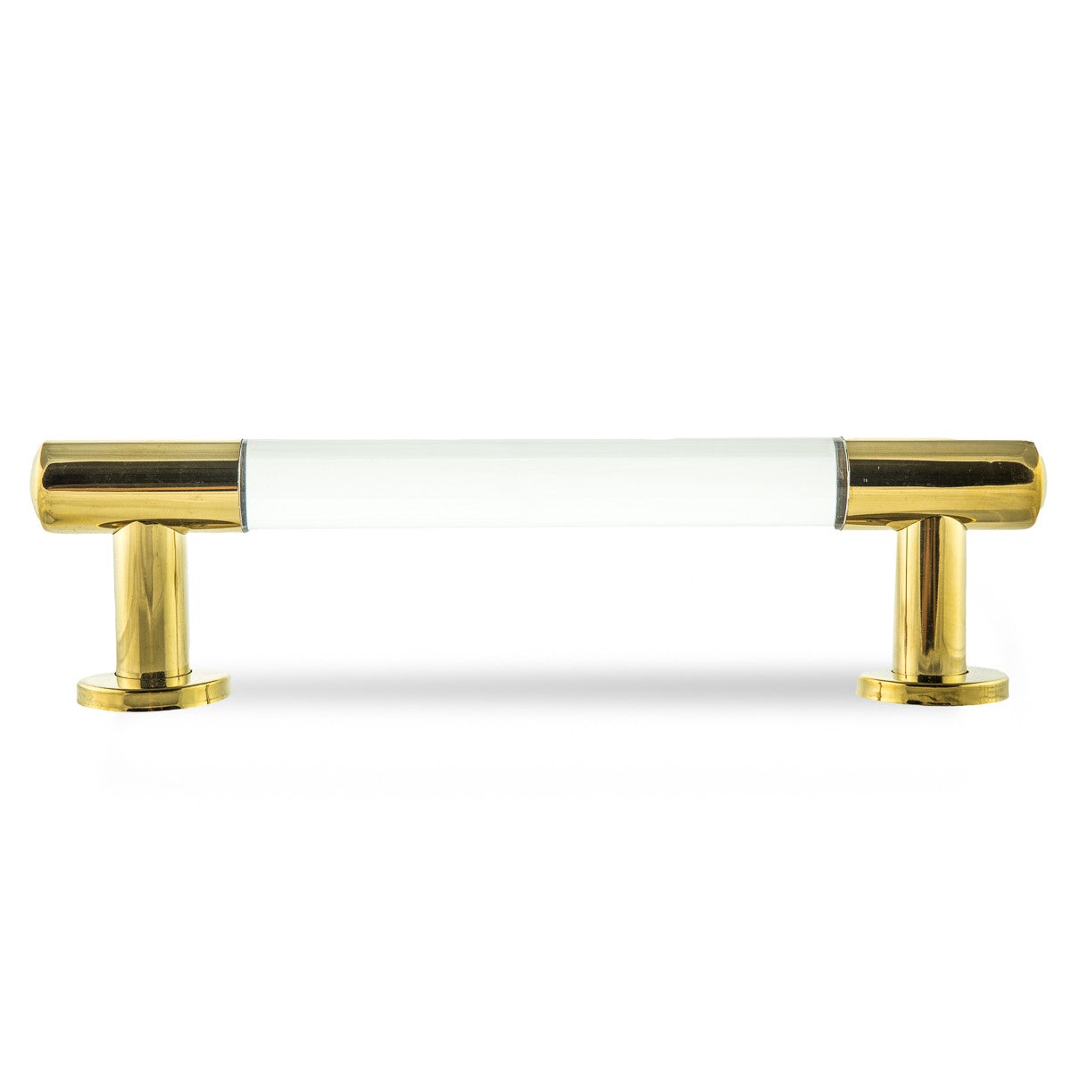 1&quot; Lucite and Brass Round Bar Pull Set of 2 - ModShop1.com