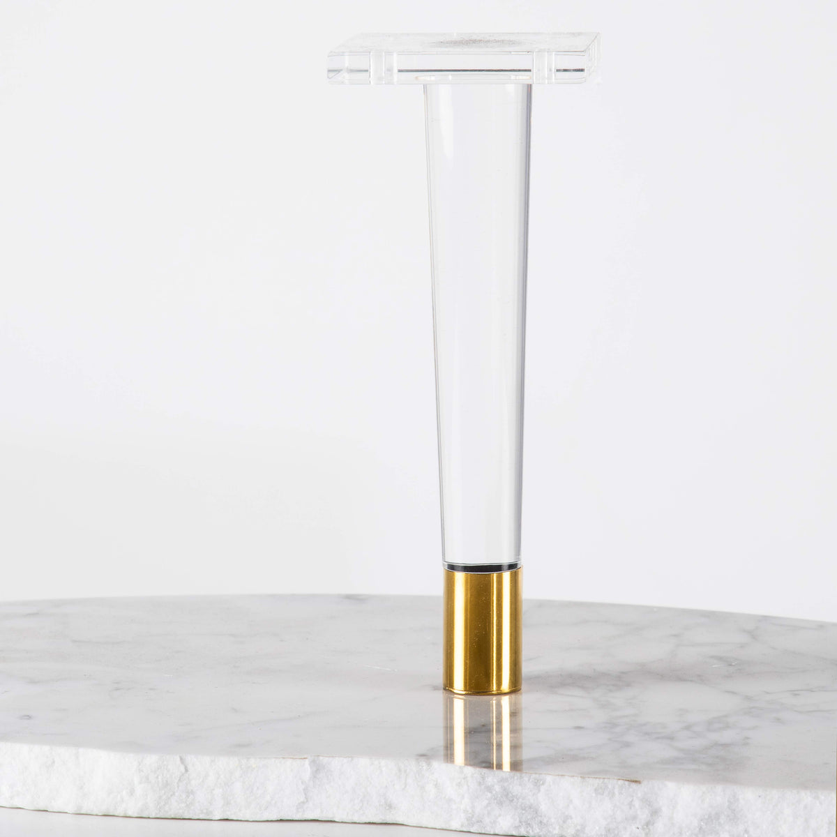 8&quot; Lucite and Metal Finished Cone Leg  (Set of 4)