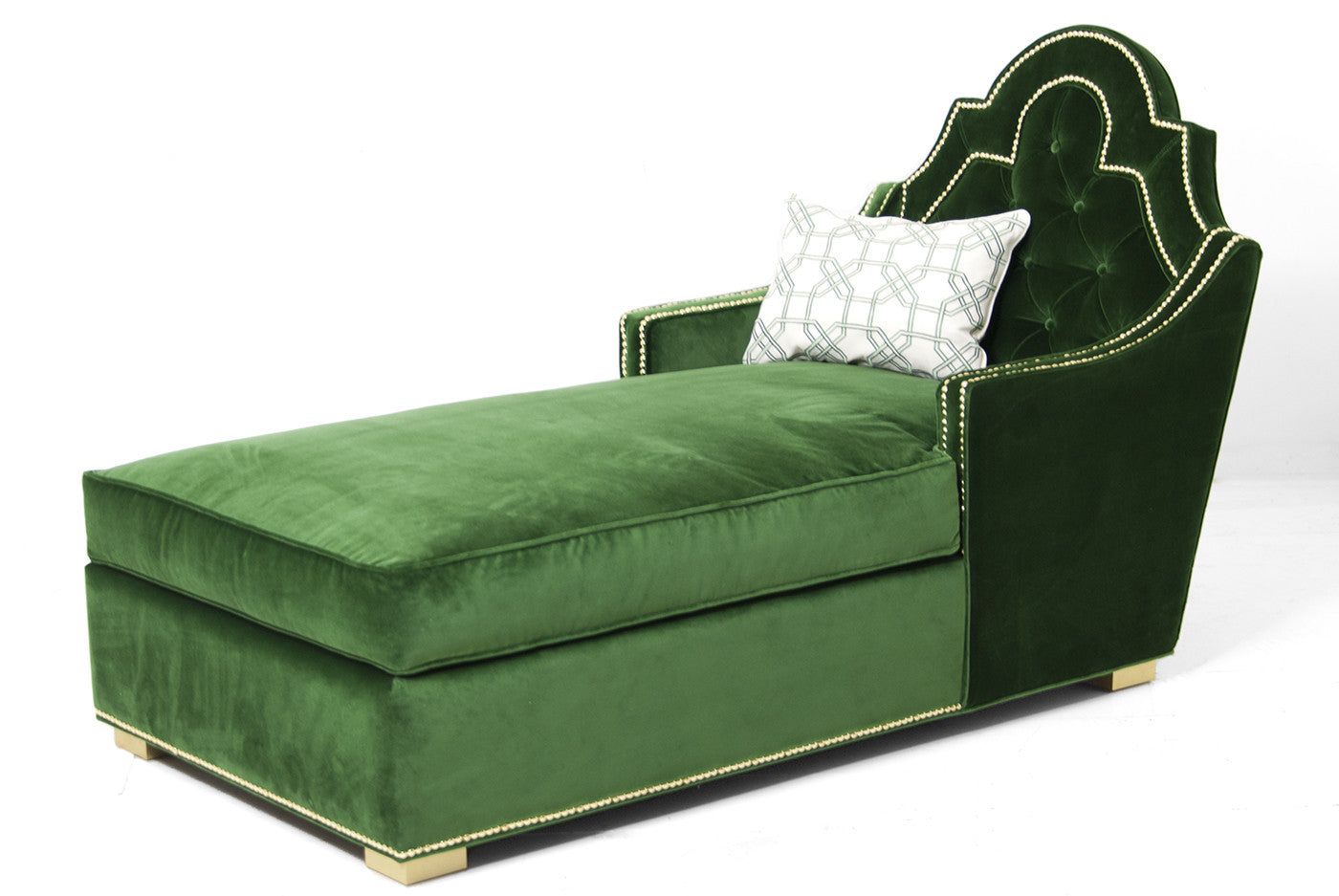 Marrakesh Chaise Lounge in Emerald Velvet - ModShop1.com
