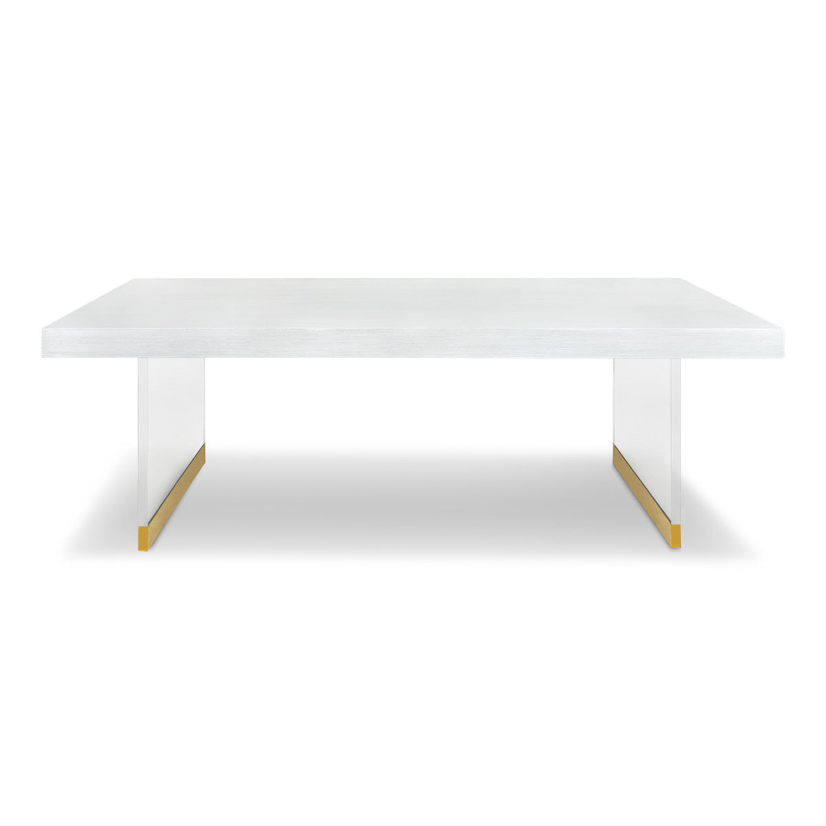 Durban 2 Dining Table with White Washed Oak and Lucite Plinth Desk Legs