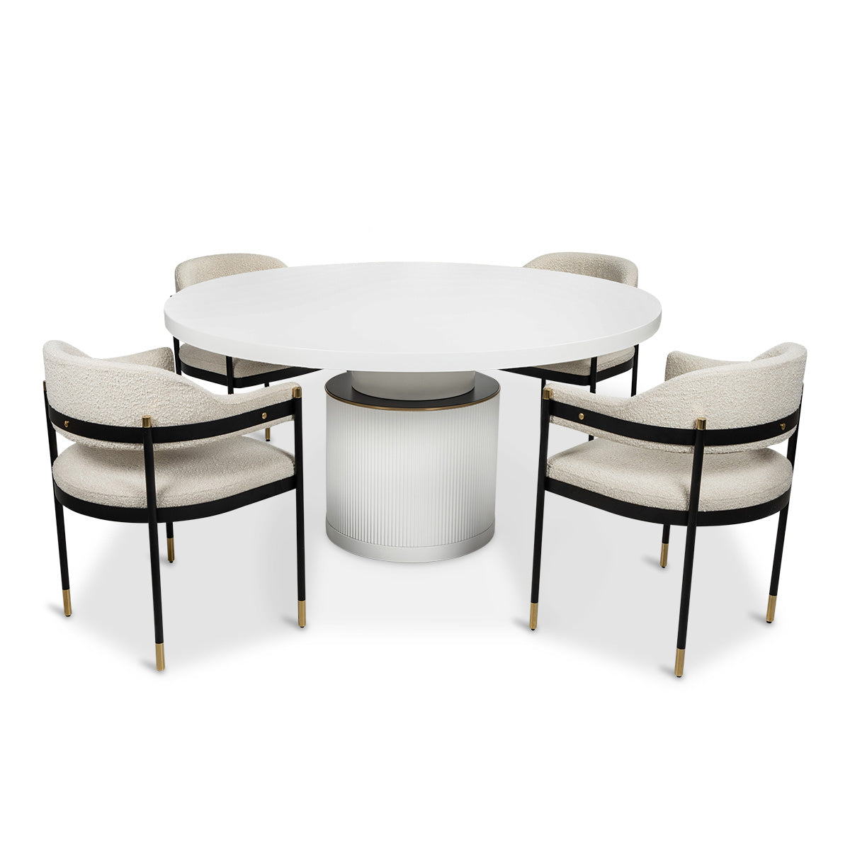 Istanbul Round Dining Table in Matte White Lacquer