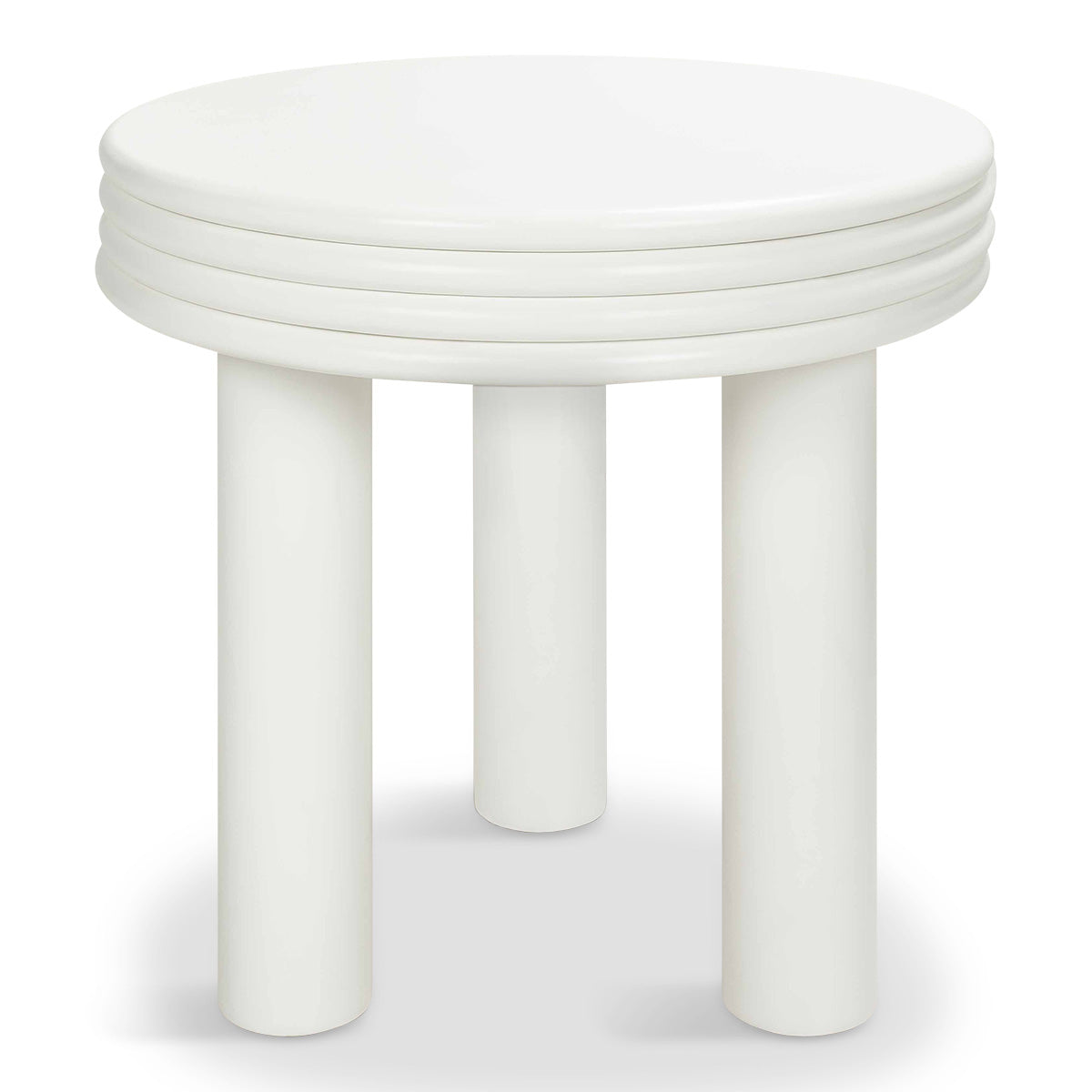 Treville Side Table in Matte White Lacuqer