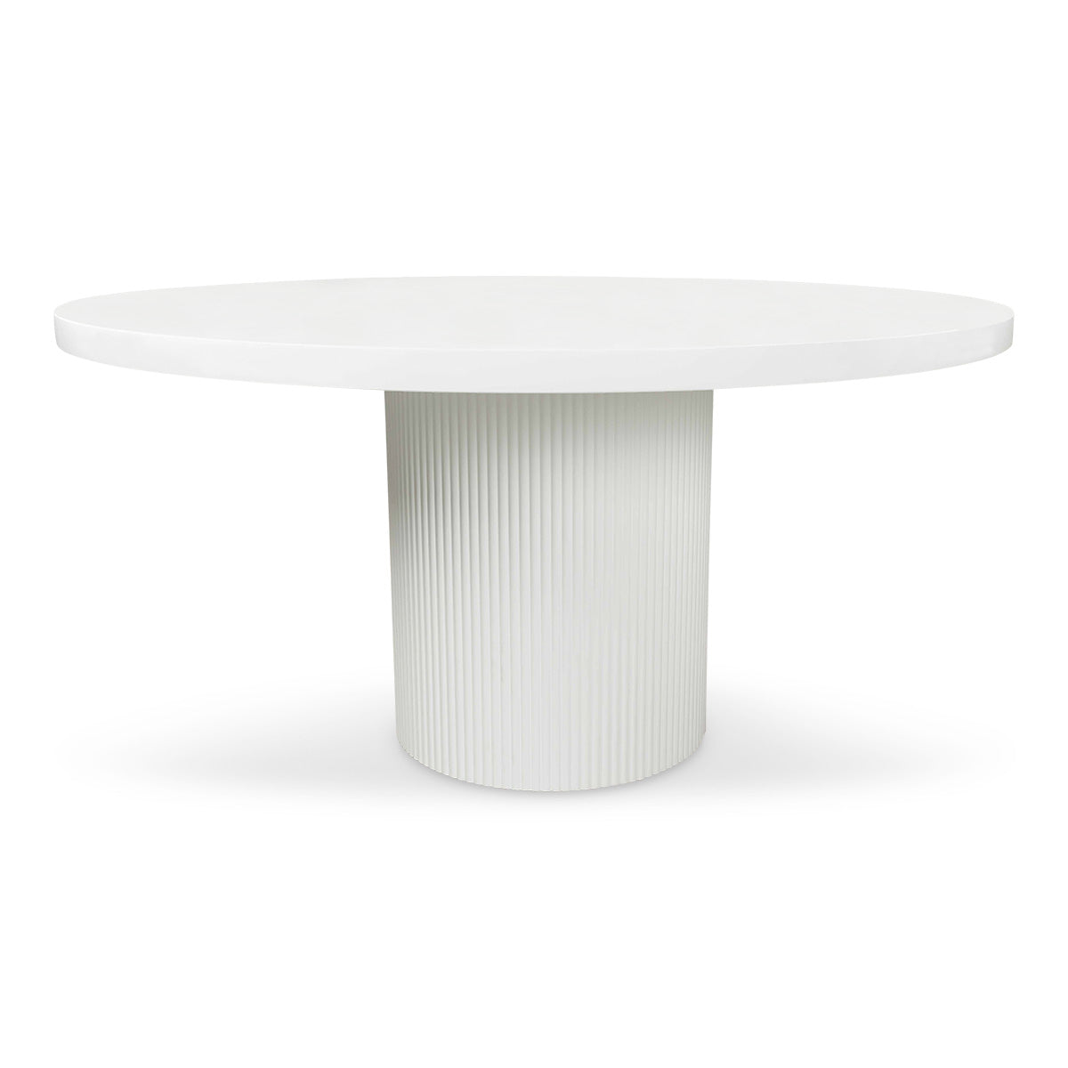 Ubud II Round Dining Table in Matte White