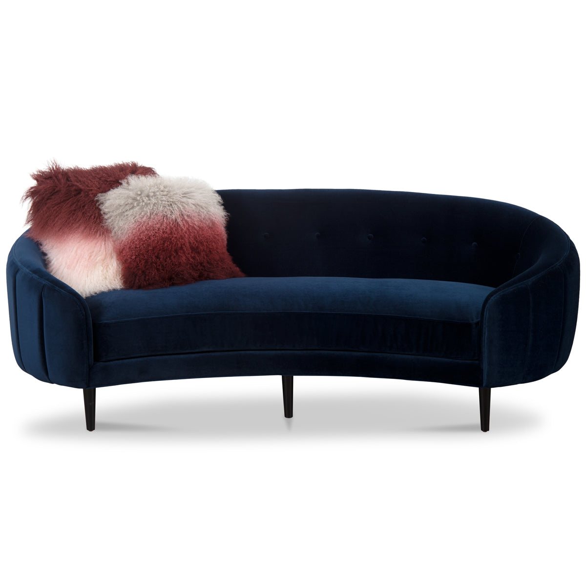 Art Deco Petite Sofa with Channel Tufted Back - ModShop1.com
