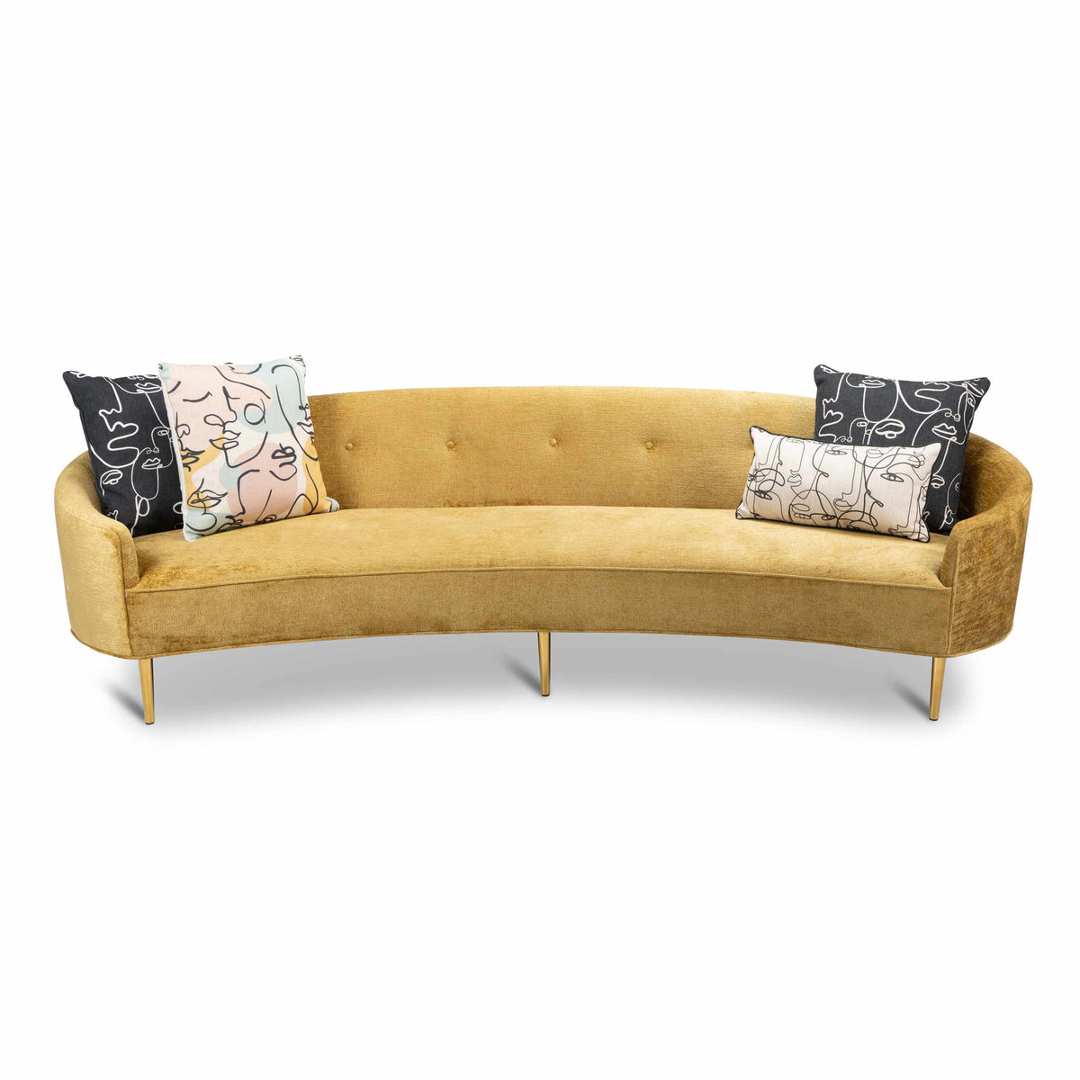 Art Deco Sofa in Chartreuse Hammered Velour