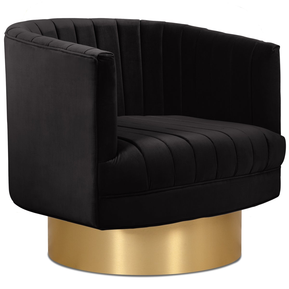 Club Chair in Channel Tufted Velvet