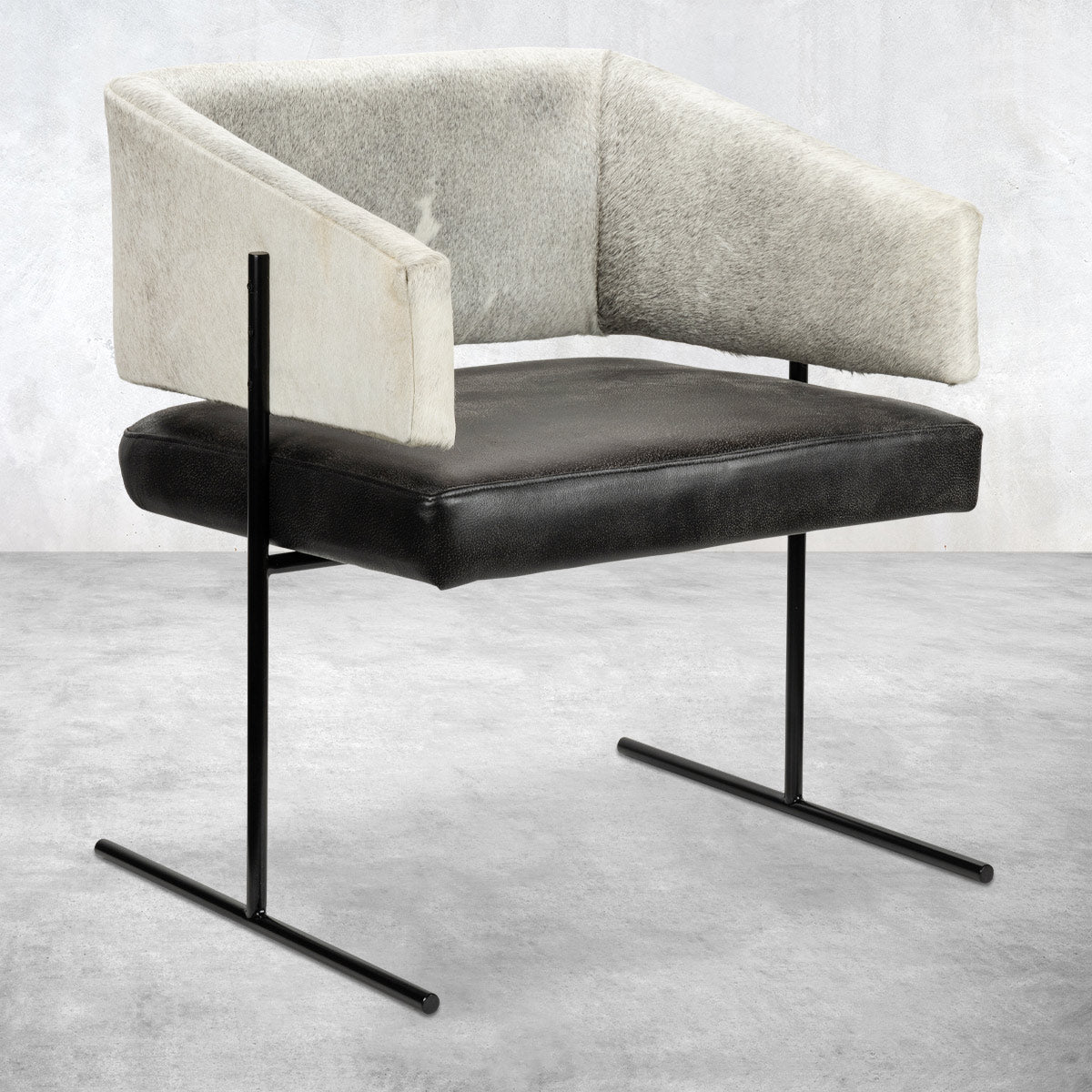 Copenhagen Dining Chair in Cowhide and Leather Mix