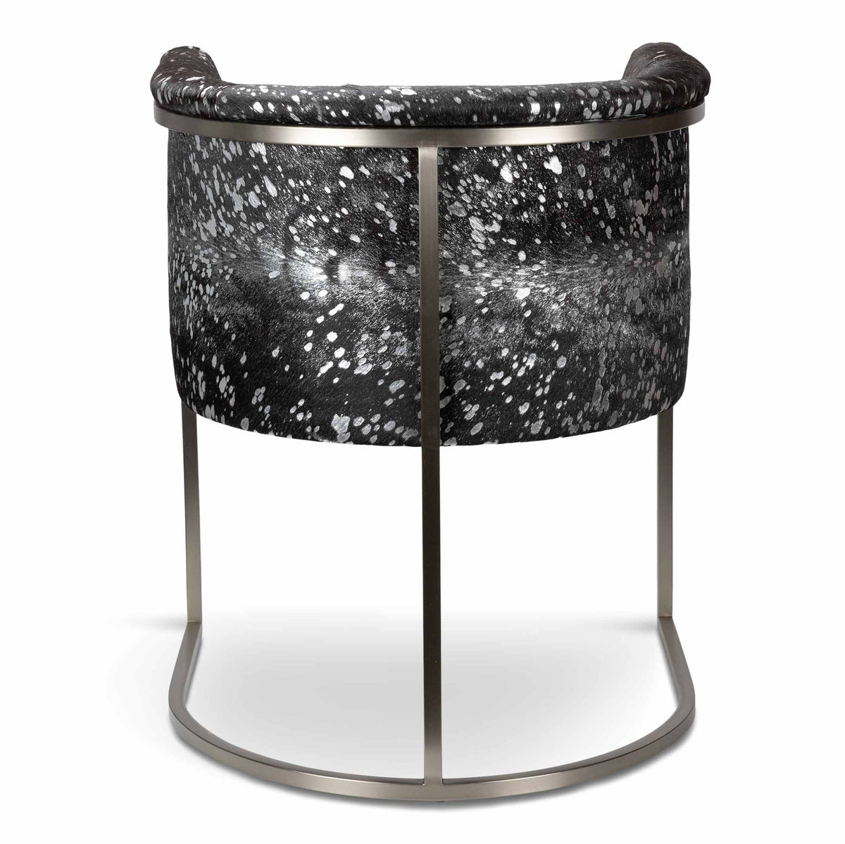 Corfu Dining Chair in Black Silver Cowhide