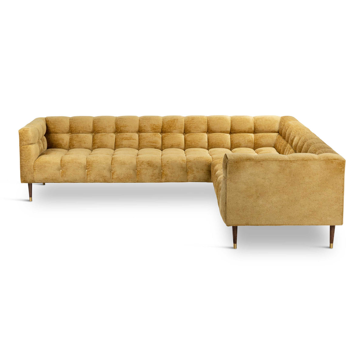 Delano Sectional in Chartreuse Hammered Velour