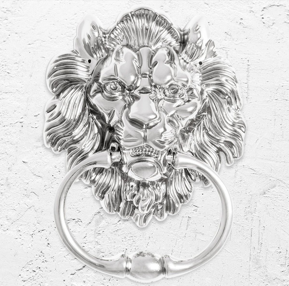 Lions Head Door Knocker, Chrome (Set of 2)