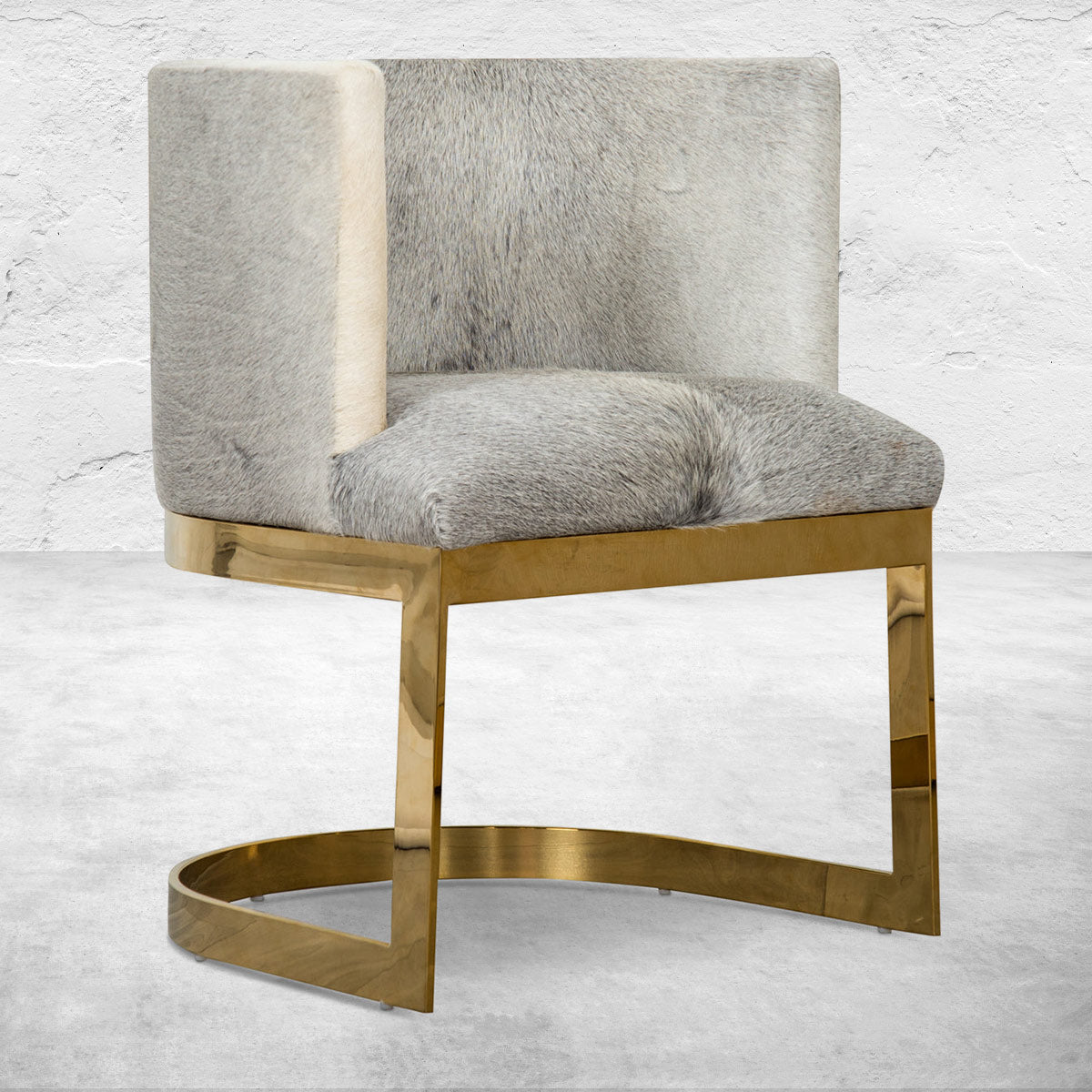 Ibiza Dining Chair in Grey Champagne Cowhide