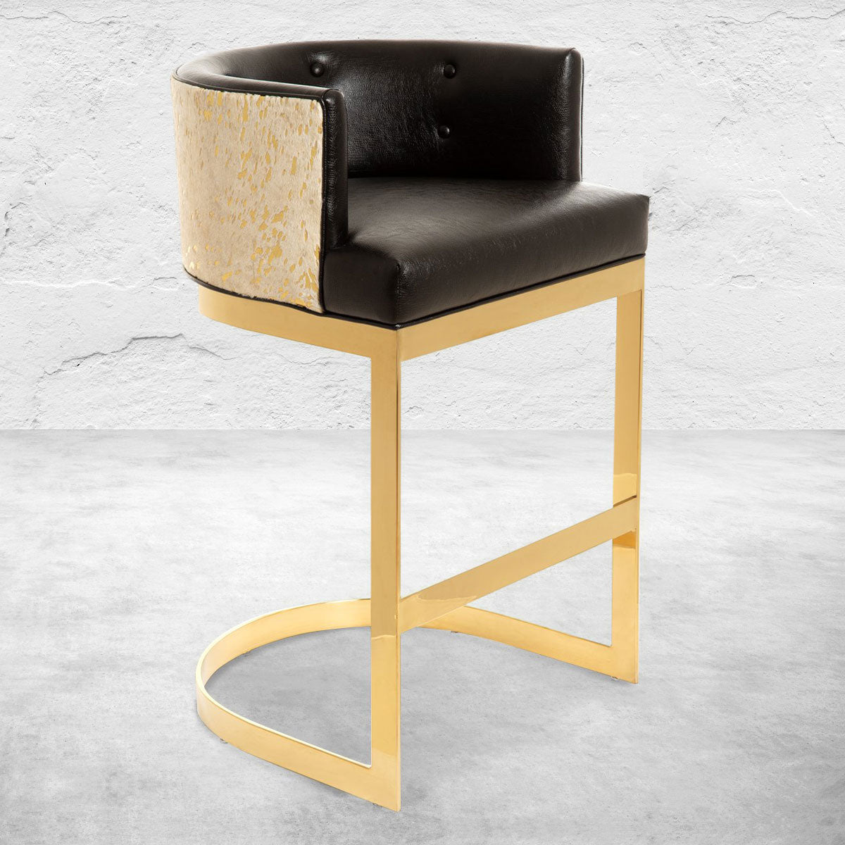 Ibiza Bar and Counter Stool in Cowhide and Faux Leather