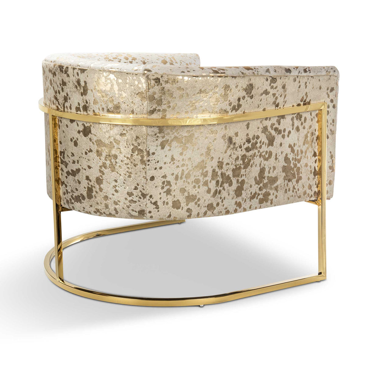 Lisbon Chair in Gold Speckled Cowhide