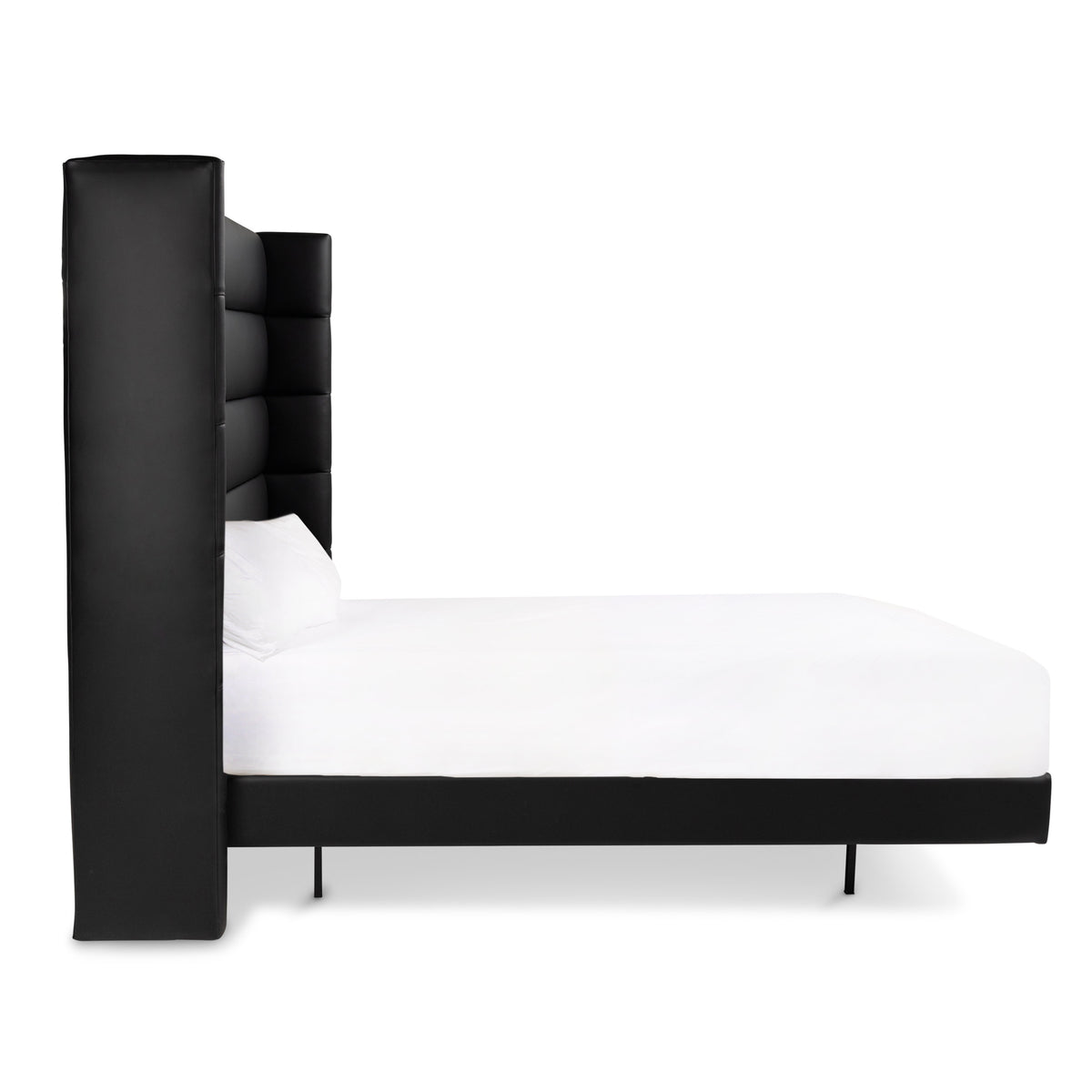 Madrid Bed in Black Faux Leather