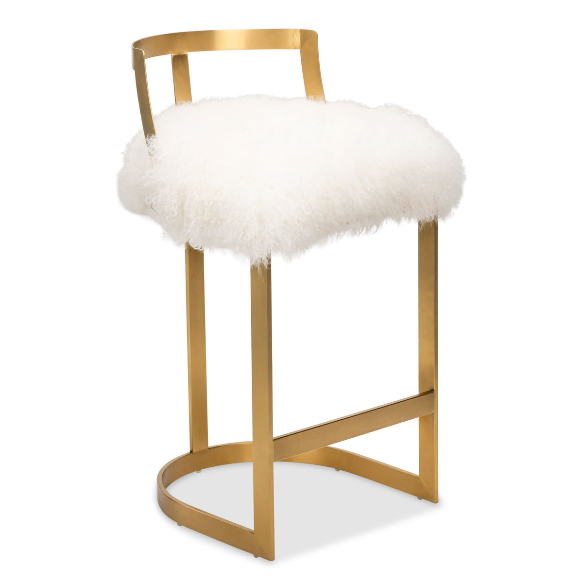 Madrid Bar and Counter Stool with Mongolian Fur