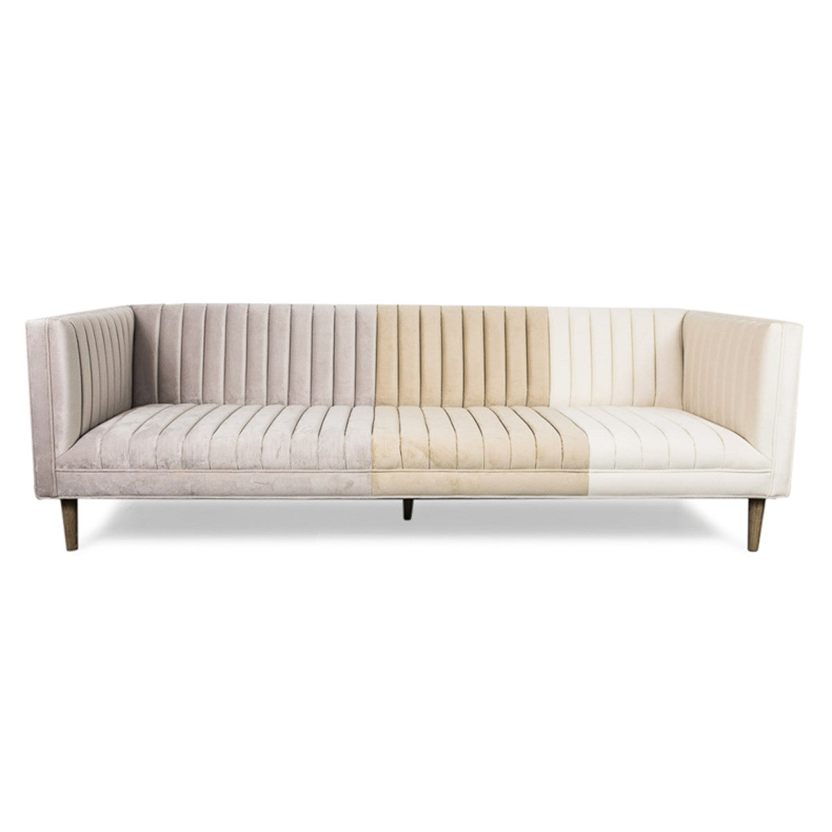 Manhattan Sofa in Ombre Cream Velvet - ModShop1.com