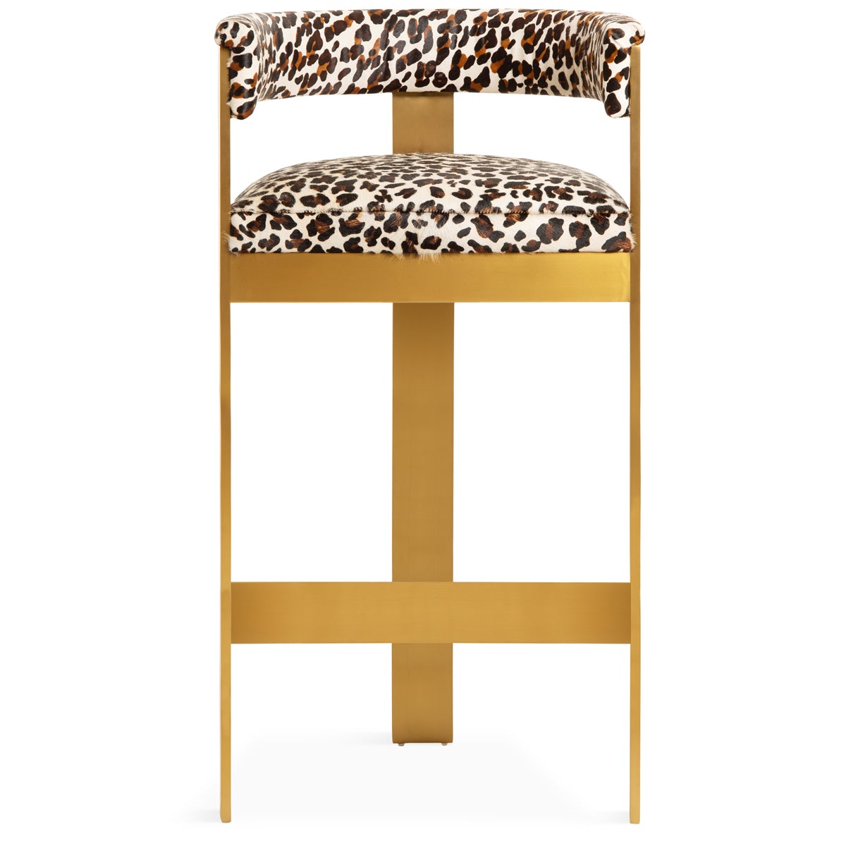 Marseille Bar and Counter Stool in Leopard Print Cowhide - ModShop1.com