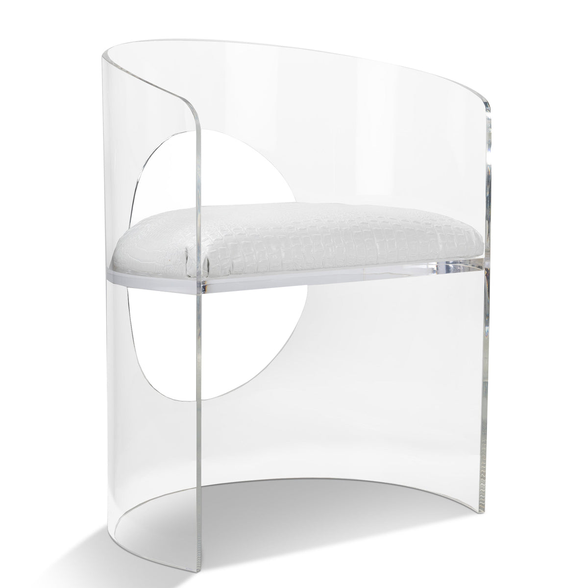 Monaco Dining Chair in White Faux Croc Leather