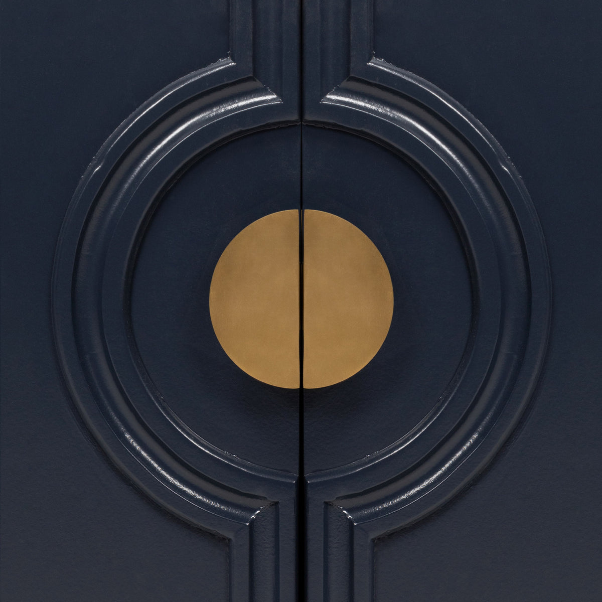 Cannes 6 Door Credenza With Half Circle Brass Knobs
