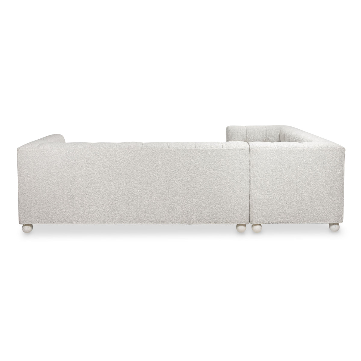 Delano 2 Piece Sectional in Boucle with Marble Sphere Legs