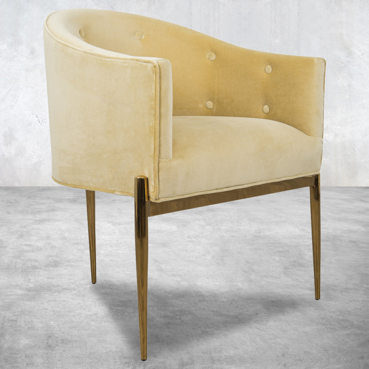 Art Deco Dining Chair in Hollandaise Velvet