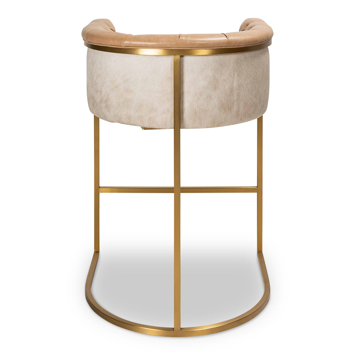 Corfu Counter Stool in Faux Leather and Cowhide