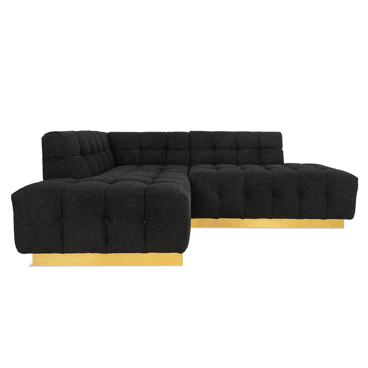Delano Double Chaise Sectional in Faux Sheepskin