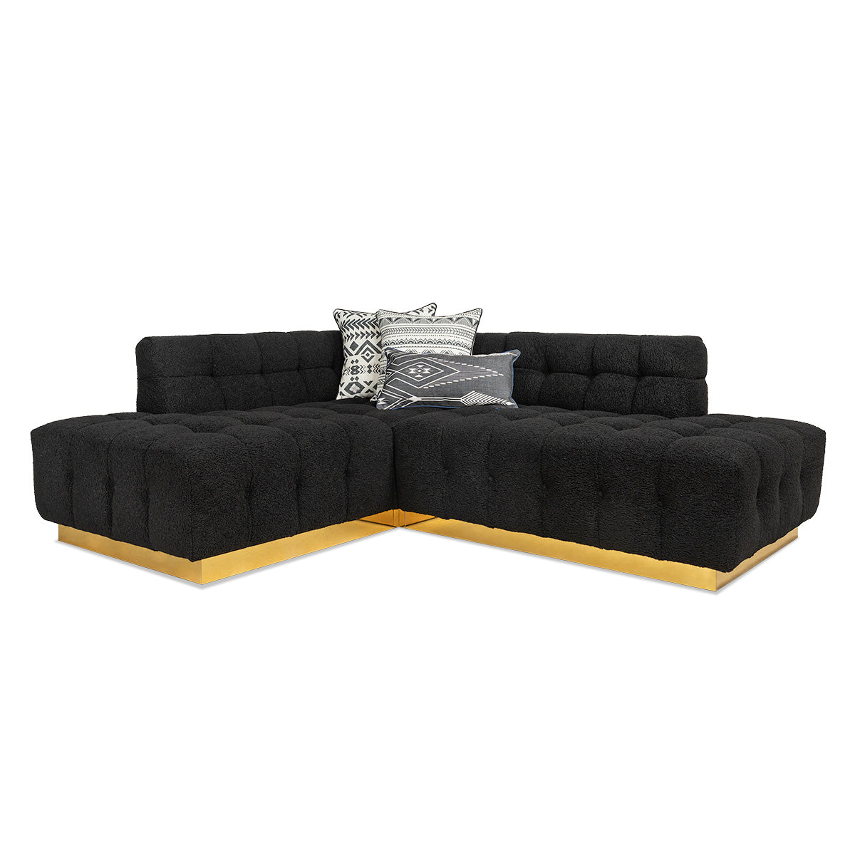 Delano Double Chaise Sectional in Faux Sheepskin