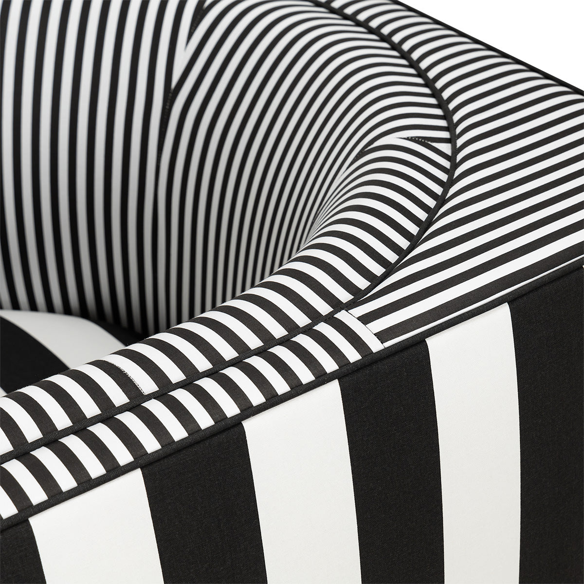 Goldfinger Sofa in Black and White Stripes