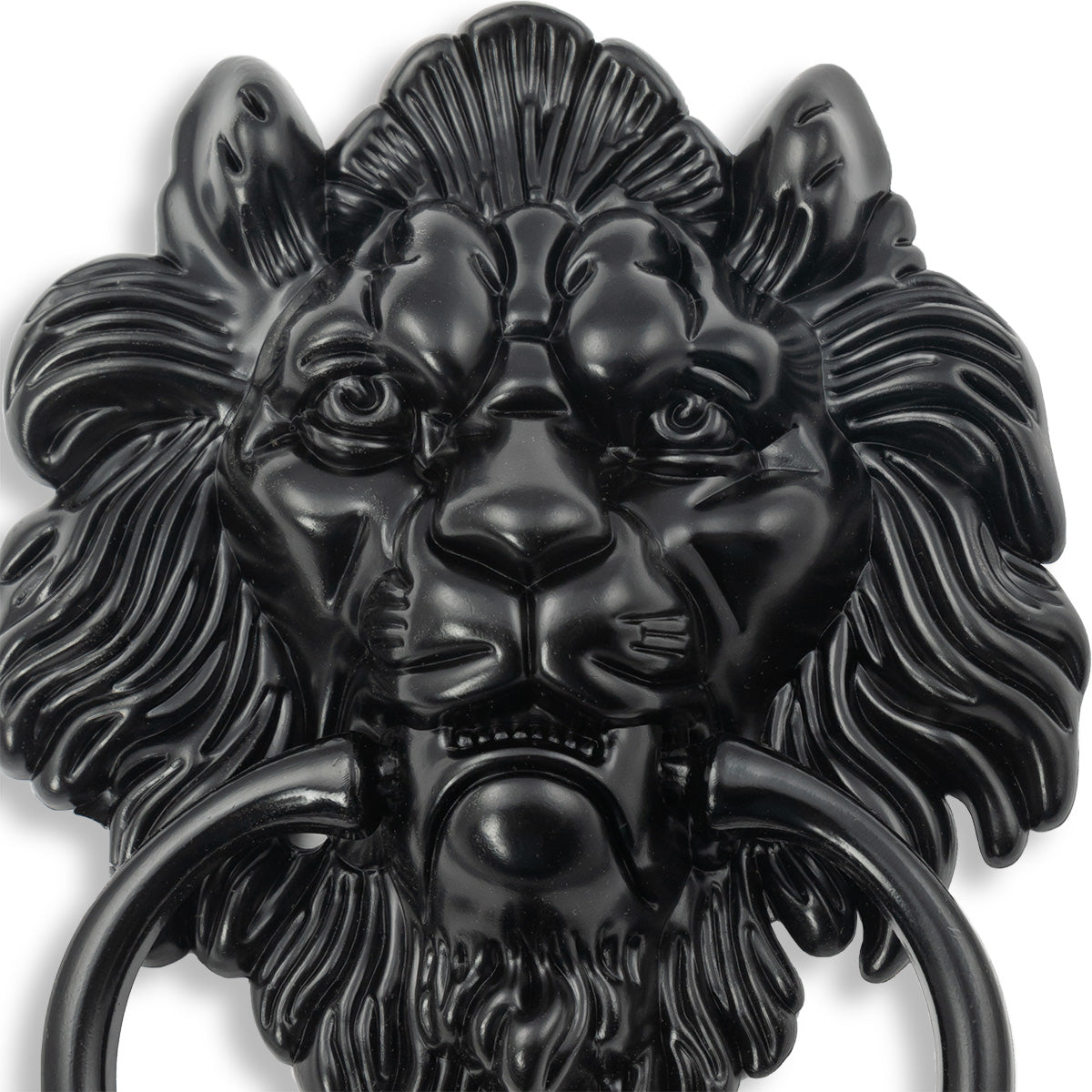 Lions Head Door Knocker, Black (Set of 2)