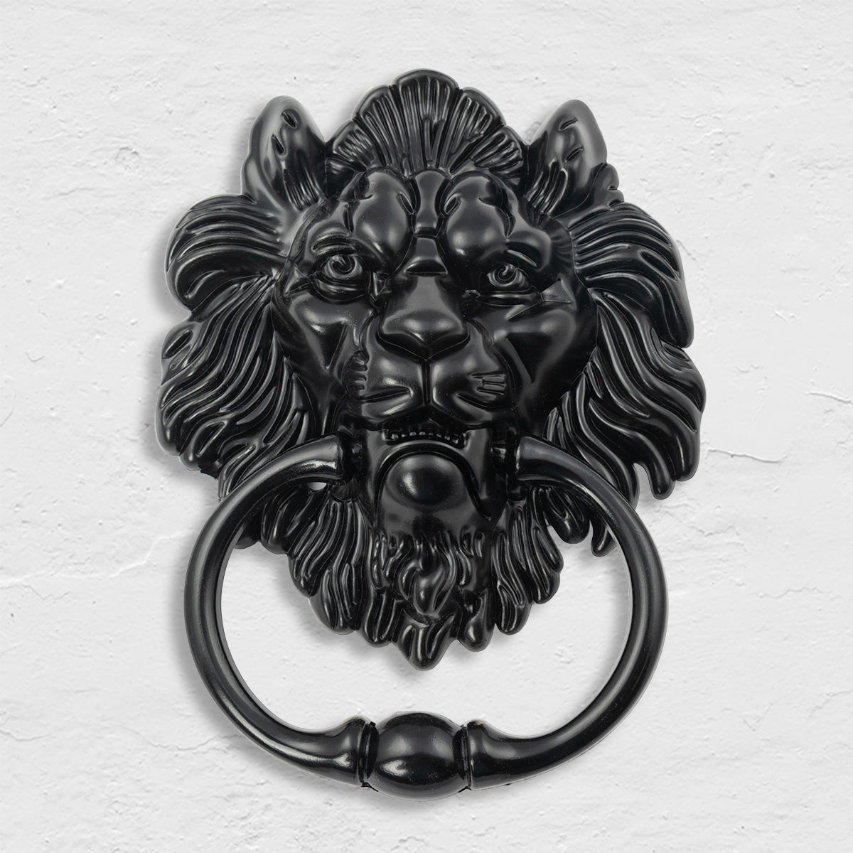 Lions Head Door Knocker, Black (Set of 2)