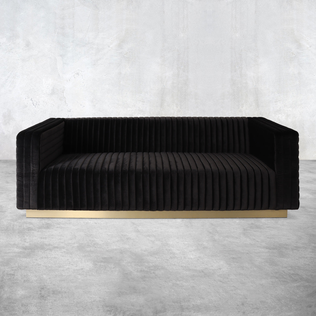 Royal Palms Sofa in Black Velvet