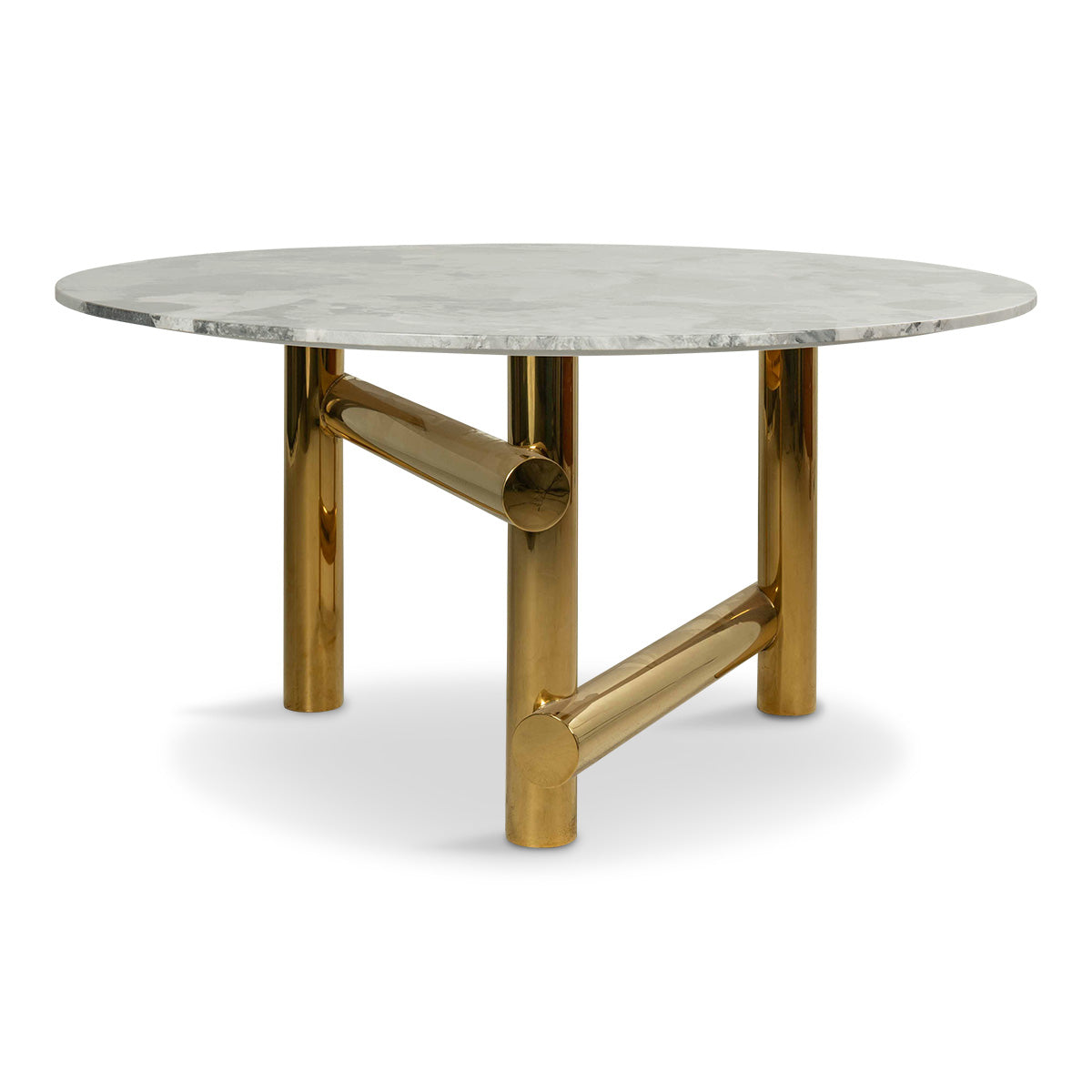 St Pierre Round Dining Table with Grey Marble Top