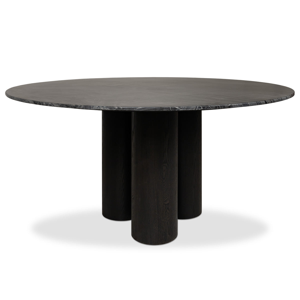 Triple Sec Marble Dining Table in Black Oak