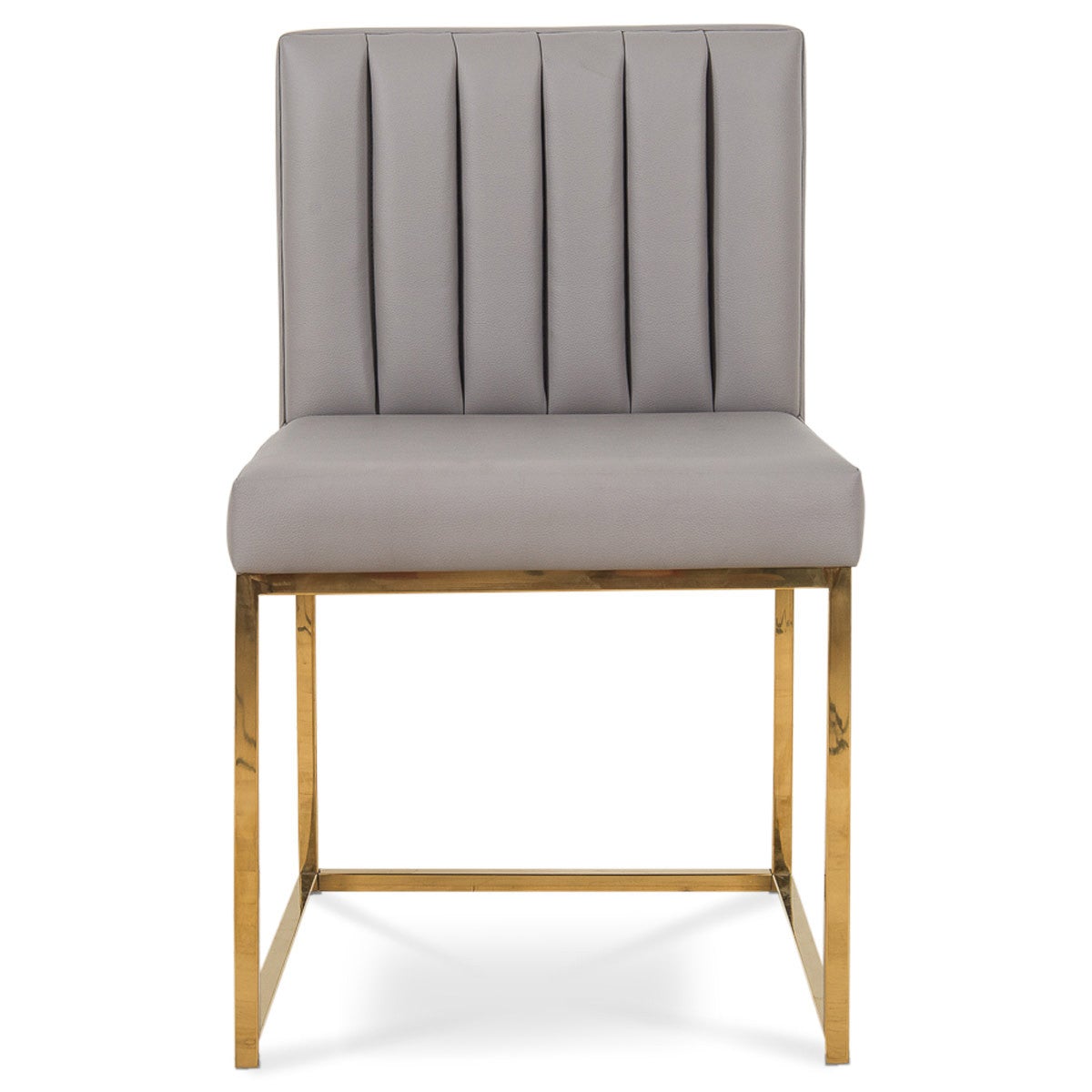 007 Dining Chair in Channel Tufted Faux Leather - ModShop1.com