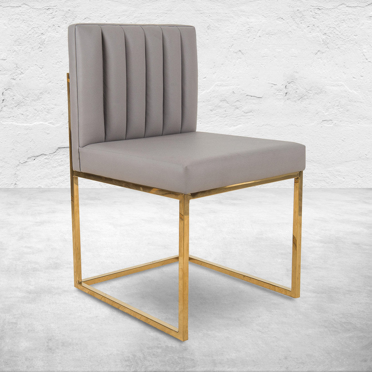 007 Dining Chair in Channel Tufted Faux Leather