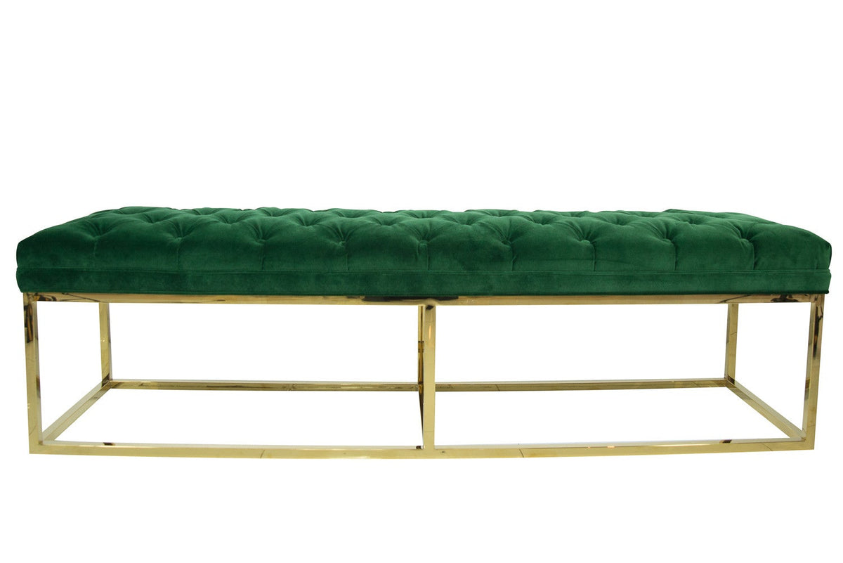 Bench 007 007 Bench - Modern Bench with Emerald Velvet Seat - ModShop