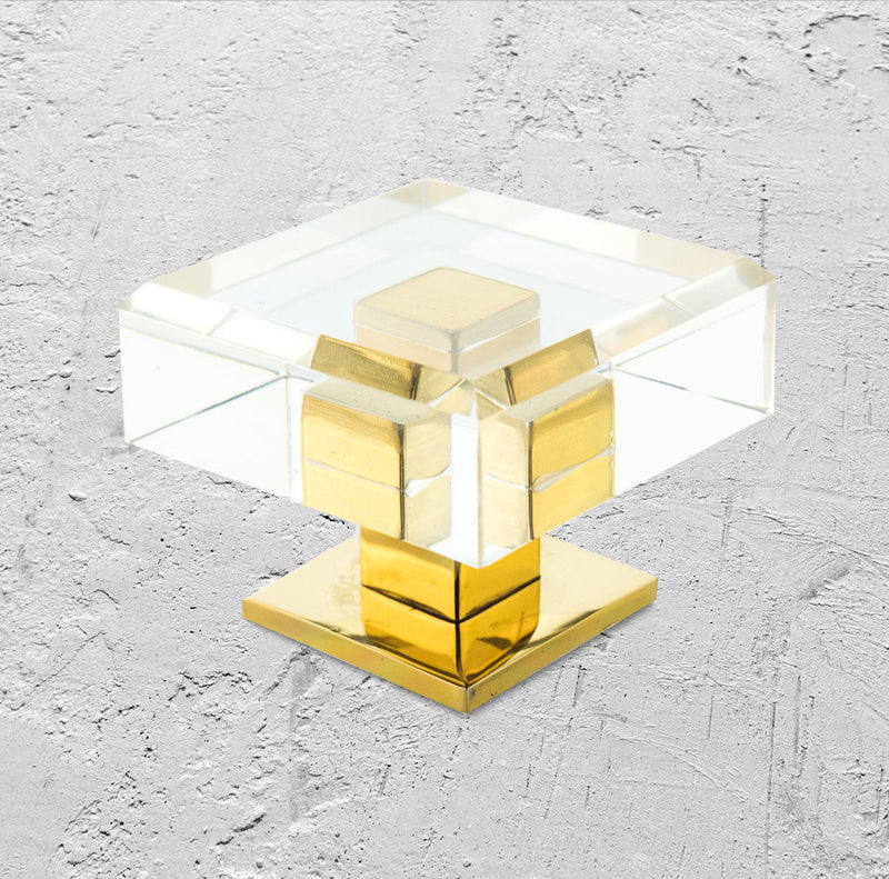 2.5" square Lucite Knob pull