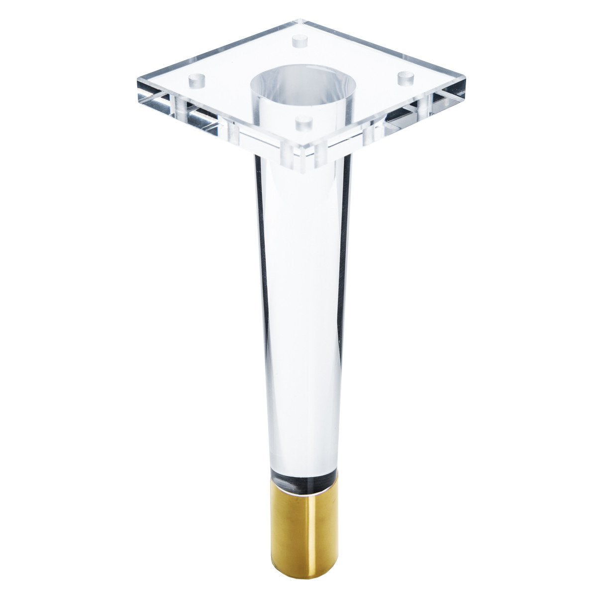 8&quot; Lucite and Metal Finished Cone Leg  (Set of 4) - ModShop1.com