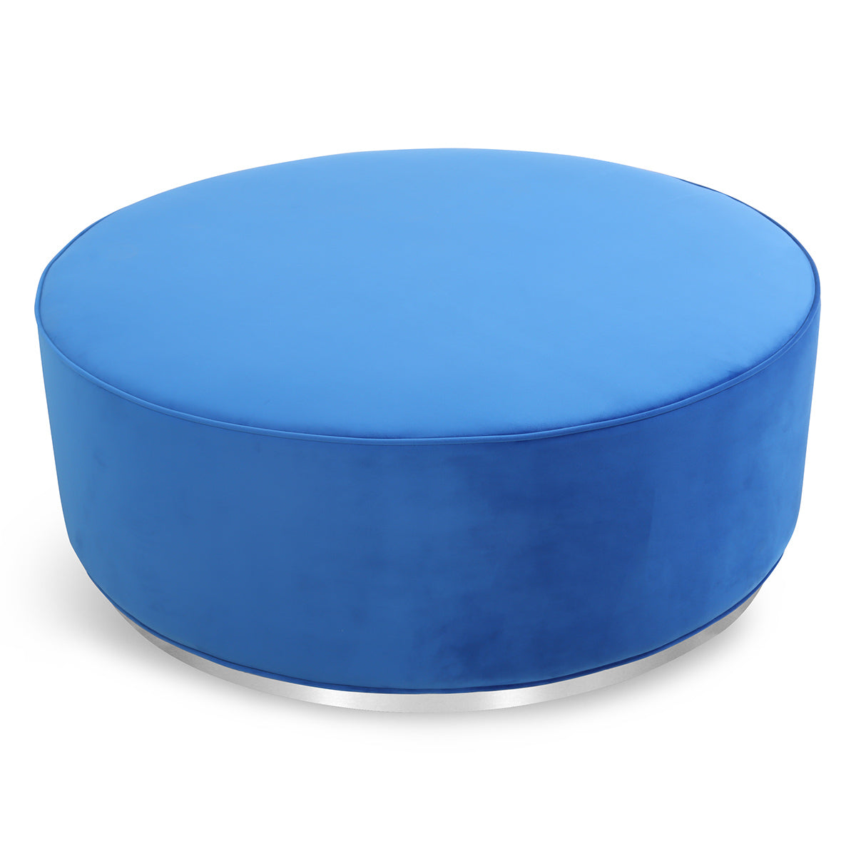 48&quot; Chubby Ottoman in Electric Blue Velvet