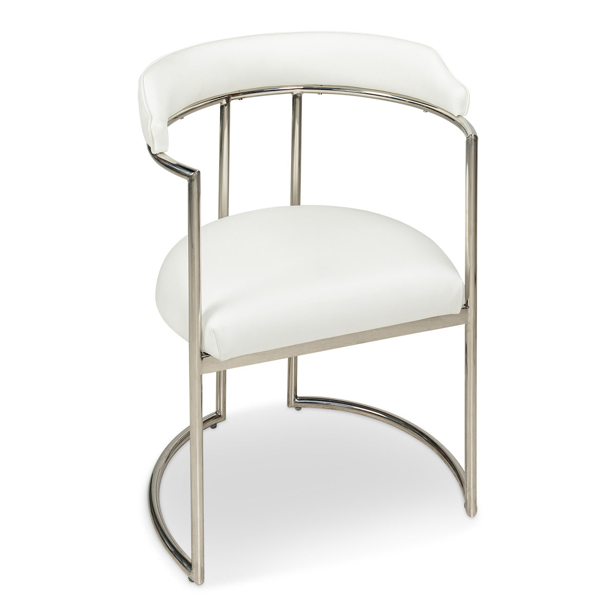 white leather dining room chair