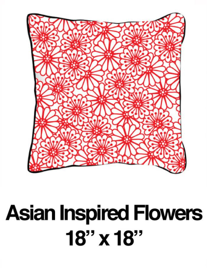 Asian Inspired Flowers Red - ModShop1.com