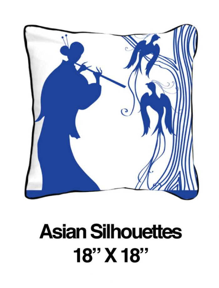 Asian Silhouettes Blue - ModShop1.com