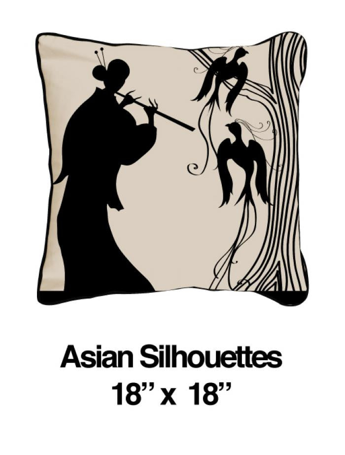 Asian Silhouettes Black Oatmeal - ModShop1.com